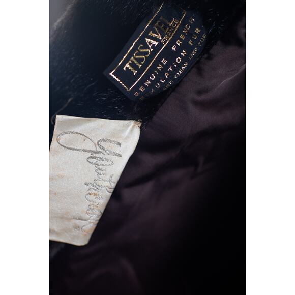 Vintage 1960s Tissavel France Faux Mink Vegan Fur Luxury Mob Wife Old Money, SM - Picture 7 of 9